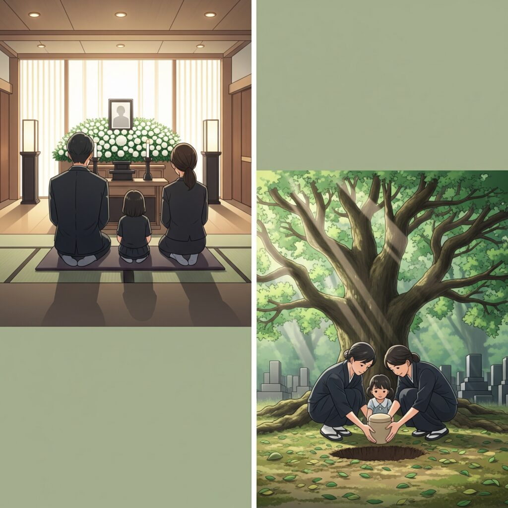 家族葬と樹木葬をイメージ