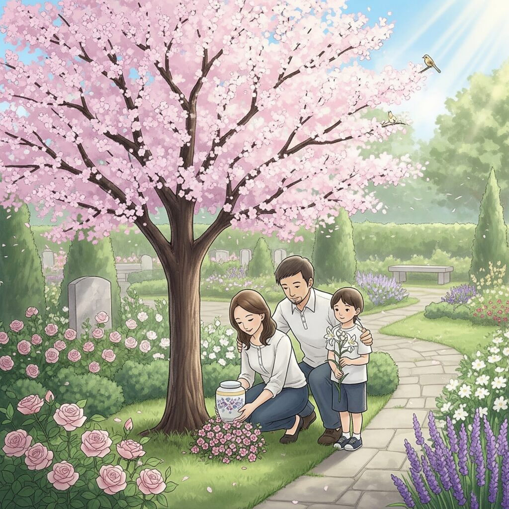 家族葬の後は樹木葬。桜の木の下で。
